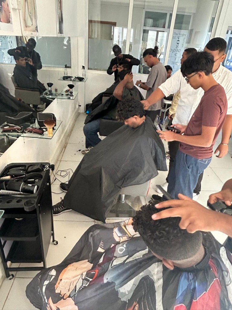 Barbering training session