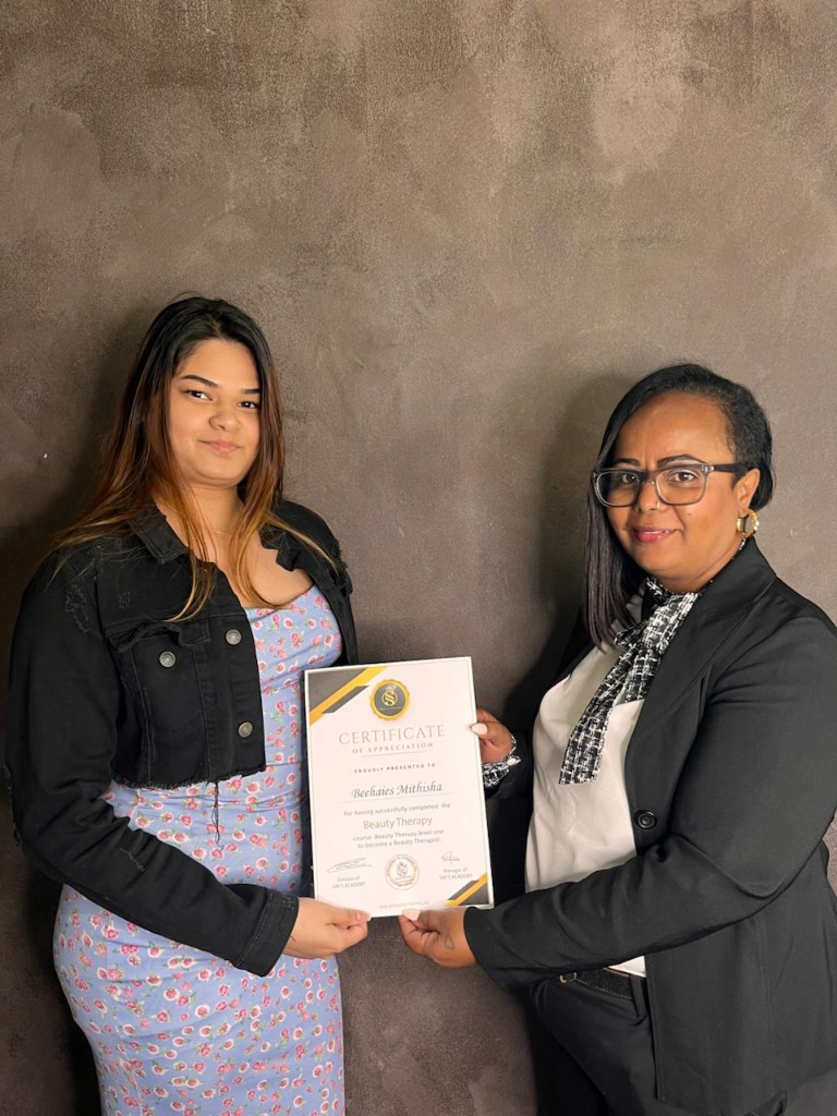 Beauty Therapy certificate presentation